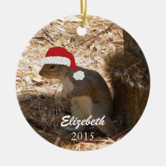 Gepersonaliseerde kerstvierkant-versiering keramisch ornament