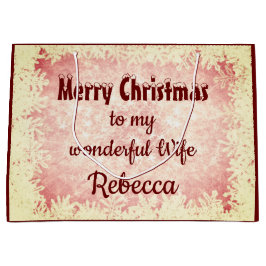 Gepersonaliseerde kerstvrouw met pretentieuze kers groot cadeauzakje