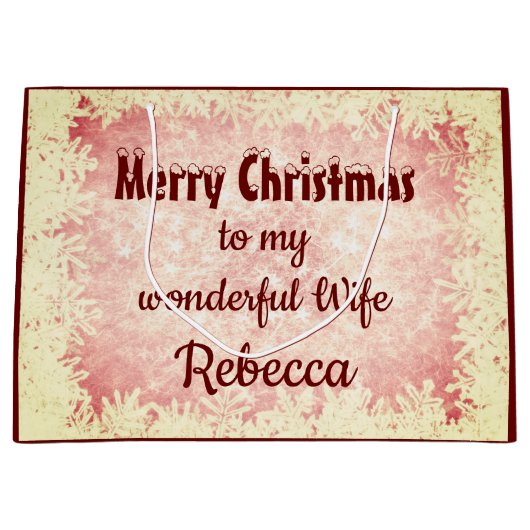 Gepersonaliseerde kerstvrouw met pretentieuze kers groot cadeauzakje (Voorkant)