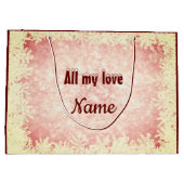 Gepersonaliseerde kerstvrouw met pretentieuze kers groot cadeauzakje (Achterkant)