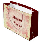 Gepersonaliseerde kerstvrouw met pretentieuze kers groot cadeauzakje (Achterkant Gekanteld)