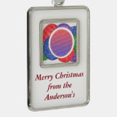 Gepersonaliseerde kerstzalen fotoversieringen verzilverd omlijst ornament (Rechts)