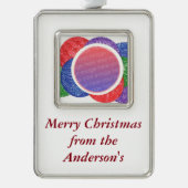 Gepersonaliseerde kerstzalen fotoversieringen verzilverd omlijst ornament (Voorkant)