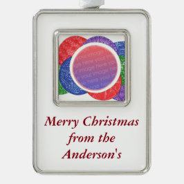 Gepersonaliseerde kerstzalen fotoversieringen verzilverd omlijst ornament