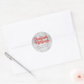 Gepersonaliseerde kerstzegeningen Zilver en Rood Ronde Sticker (Envelop)