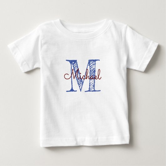 Gepersonaliseerde kettingnaam Monogram Baby Boy (Voorkant)
