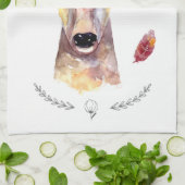 Gepersonaliseerde Keuken Handdoek boho hert Buck H (Gevouwen)