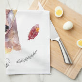 Gepersonaliseerde Keuken Handdoek boho hert Buck H (Quarter Fold)