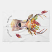 Gepersonaliseerde Keuken Handdoek boho hert Buck H (Horizontaal)