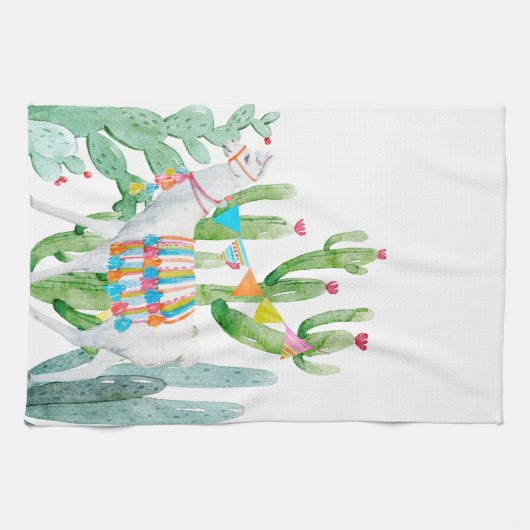 Gepersonaliseerde Keuken Handdoek Boho Llama Bohem (Horizontaal)