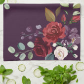 Gepersonaliseerde keuken handdoek pruim Paarse Roz (Gevouwen)