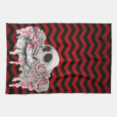 Gepersonaliseerde keuken handdoek schedel Roos got (Horizontaal)