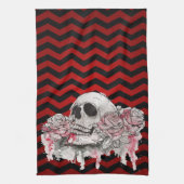 Gepersonaliseerde keuken handdoek schedel Roos got (Verticaal)