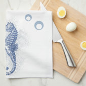 Gepersonaliseerde Keuken Handdoek Seahorse Ocean B (Quarter Fold)