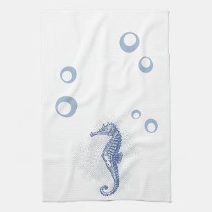 Gepersonaliseerde Keuken Handdoek Seahorse Ocean B
