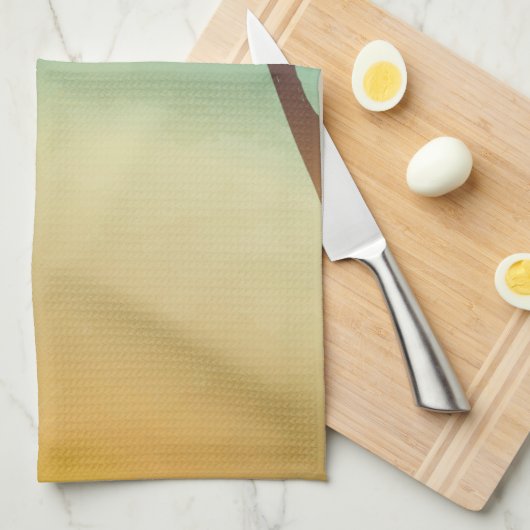 Gepersonaliseerde keuken handdoek strand zonsonder (Quarter Fold)