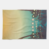 Gepersonaliseerde keuken handdoek strand zonsonder (Horizontaal)