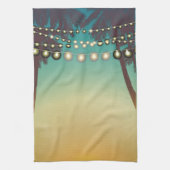 Gepersonaliseerde keuken handdoek strand zonsonder (Verticaal)