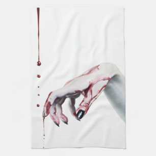 Gepersonaliseerde Keuken Handdoek zombie bloed dru
