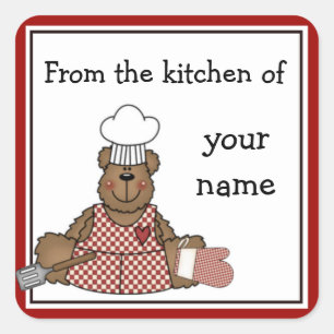 Gepersonaliseerde keuken Teddy Bear Stickers