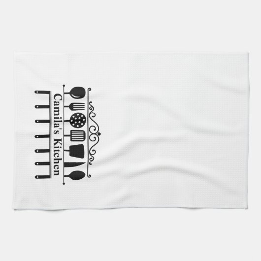 Gepersonaliseerde keukengerei handdoek (Horizontaal)