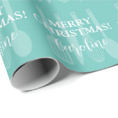 Gepersonaliseerde keukengerei kerstfeestdag cadeaupapier (Rol Hoek)