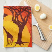 Gepersonaliseerde keukenhanddoek Afrikaanse Safari (Quarter Fold)