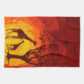 Gepersonaliseerde keukenhanddoek Afrikaanse Safari (Horizontaal)