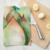 Gepersonaliseerde keukenhanddoek Boho Cactussen Ca (Quarter Fold)