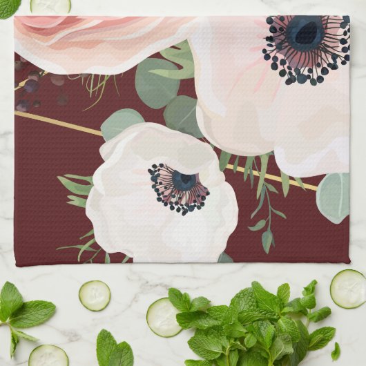 Gepersonaliseerde keukenhanddoek Geometrische tuin (Gevouwen)