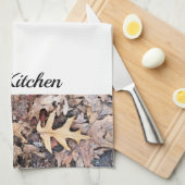 Gepersonaliseerde keukenhanddoek - Herfst eikenbla (Quarter Fold)