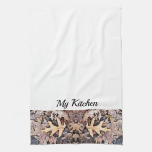 Gepersonaliseerde keukenhanddoek - Herfst eikenbla
