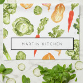 Gepersonaliseerde keukenhanddoek met vegetatieve i (Gevouwen)