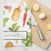 Gepersonaliseerde keukenhanddoek met vegetatieve i (Quarter Fold)