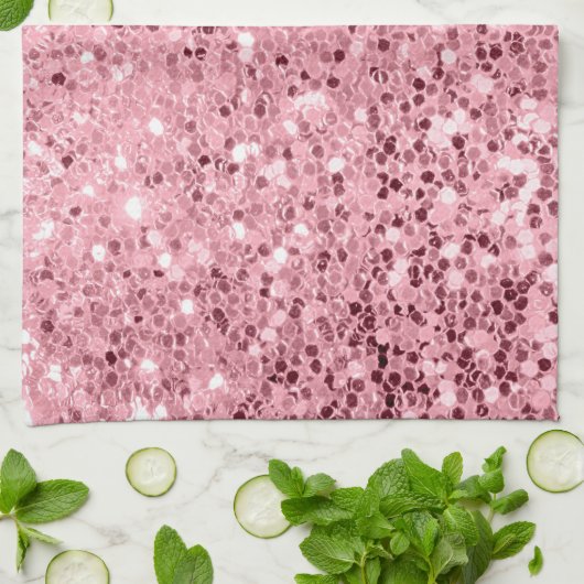 Gepersonaliseerde keukenhanddoek Roos Gouden Glitt (Gevouwen)