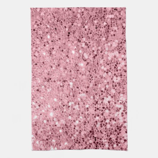 Gepersonaliseerde keukenhanddoek Roos Gouden Glitt (Verticaal)