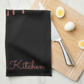 Gepersonaliseerde keukenhanddoek roze glittersuike (Quarter Fold)