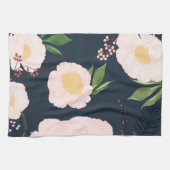 Gepersonaliseerde keukenhanddoek Witte Bloemen op (Horizontaal)