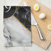Gepersonaliseerde keukenhanddoeken Marmeren ontwer (Quarter Fold)