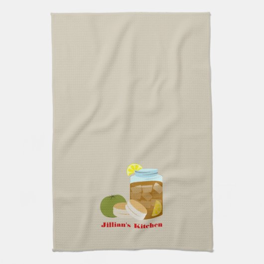 Gepersonaliseerde keukenhanddoeken met tasjes en t (Verticaal)