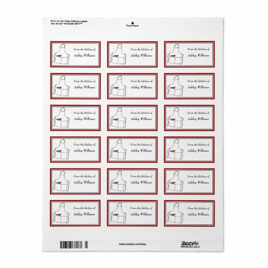 Gepersonaliseerde keukenlabels - medium size etiket (Full Sheet)