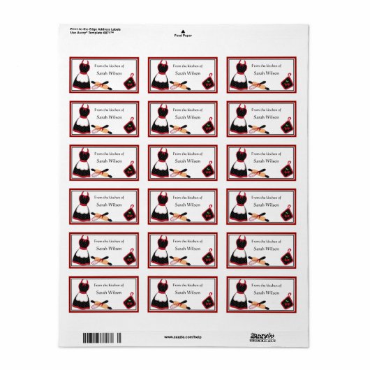 Gepersonaliseerde keukenlabels - medium size etiket (Full Sheet)