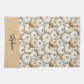 Gepersonaliseerde keukenpompoenen theedoek (Horizontaal)