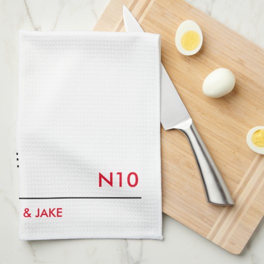 Gepersonaliseerde keukentheek theedoek (Quarter Fold)