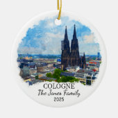 Gepersonaliseerde Keulen Ornament, Duitsland Gift Keramisch Ornament (Voorkant)
