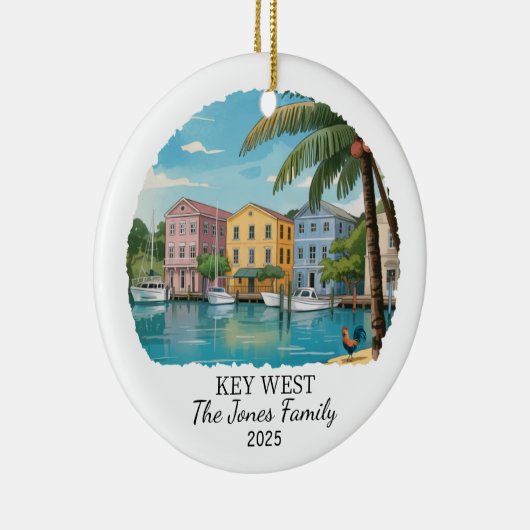 Gepersonaliseerde Key West Ornament, Florida State Keramisch Ornament (Rechts)
