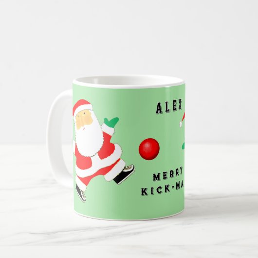 Gepersonaliseerde Kickball Christmas Collectible Koffiemok (Voorkant links)