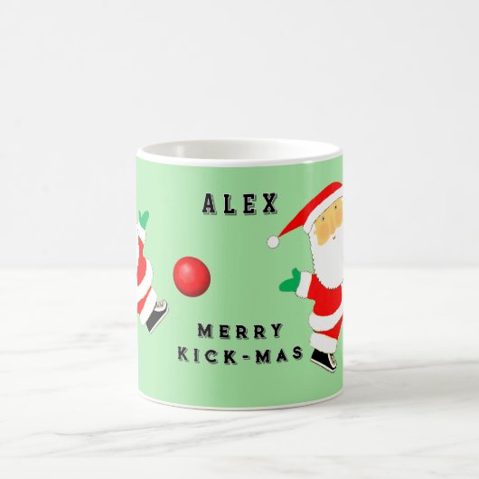Gepersonaliseerde Kickball Christmas Collectible Koffiemok (Center)
