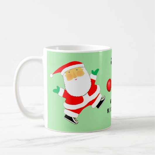Gepersonaliseerde Kickball Christmas Collectible Koffiemok (Links)