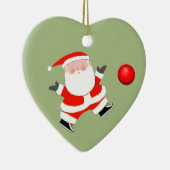 Gepersonaliseerde Kickball Kerstmis Keramisch Ornament (Rechts)